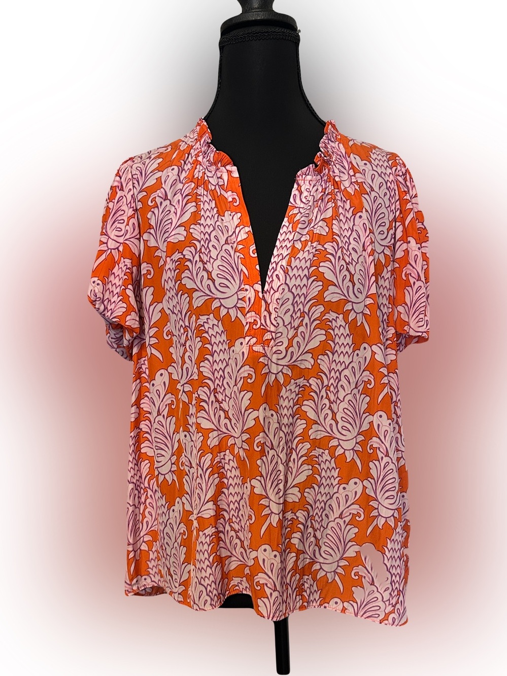 Rose & Olive Orange and Purple Floral Blouse